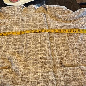 Women's Cozy Textured Zip-Front Sweater Cardigan - Beige